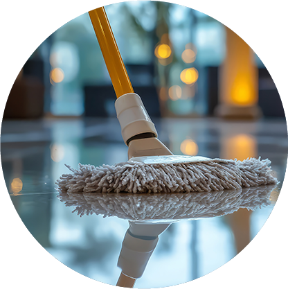 Mop cleaning the floor.