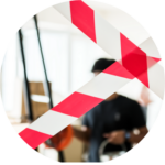 Safety tape blocking a dangerous area
