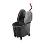 Raxwell 35-quart gray mop bucket and down-press wringer combo with swivel casters for commercial floor cleaning