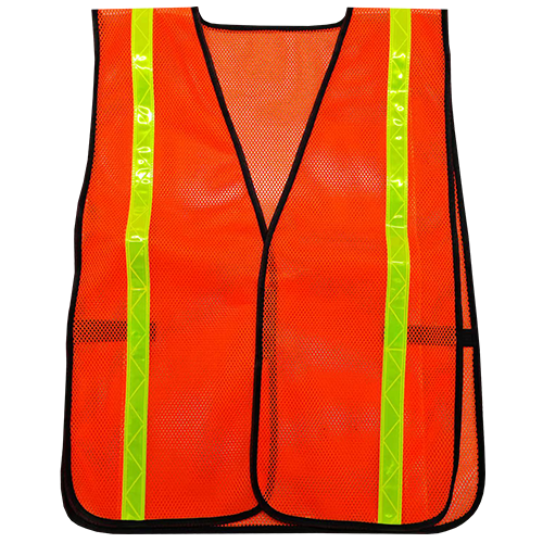 Hook-n-Loop Orange Safety Vest