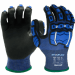 A pair of black and lue ATOMFLEX® Raxwell mechanics' gloves