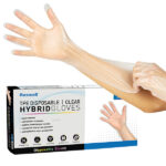 TPE Hybrid Clear Disposable Gloves by Raxwell