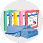 Assortment of Raxwell microfiber towels_12 pack_16x16in