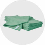 green microfiber cleaning cloth, 12 pack, 16x16in