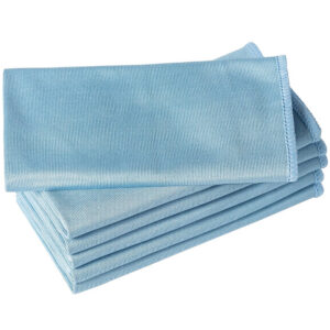 Raxwell Blue Microfiber Glass Towels 14x14 Lint Free Glass Cleaning Cloths 12 Pack