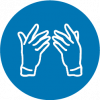 Icon showcasing disposable gloves.