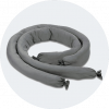 Gray absorbent socks for industrial spill containment and liquid control