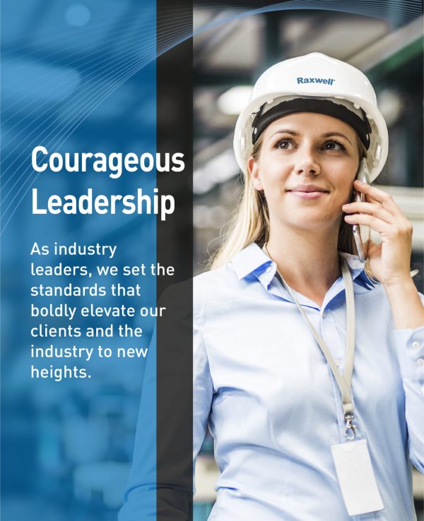 A confident female wearing a Raxwell white hard hat, showcasing Raxwell Quality Industrial Products
